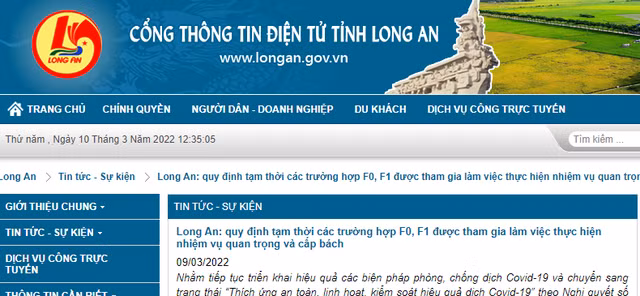 Cổng Thông tin điện tử tỉnh Long An.