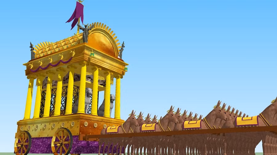 Xe tang siêu xa hoa của Alexander Đại đế. Ảnh: Historyhit.com - 3dwarehouse.sketchup.com