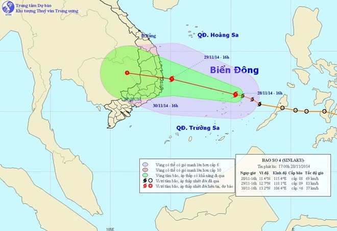 Hoàn thành công tác ứng phó bão số 4 trước 17 giờ chiều 29/11