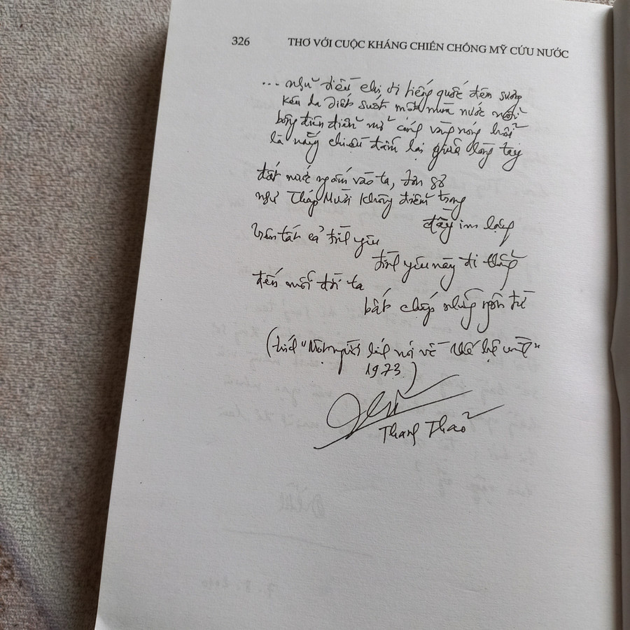 Bút tích của nhà thơ Thanh Thảo Bút tích của nhà thơ Thanh Thảo