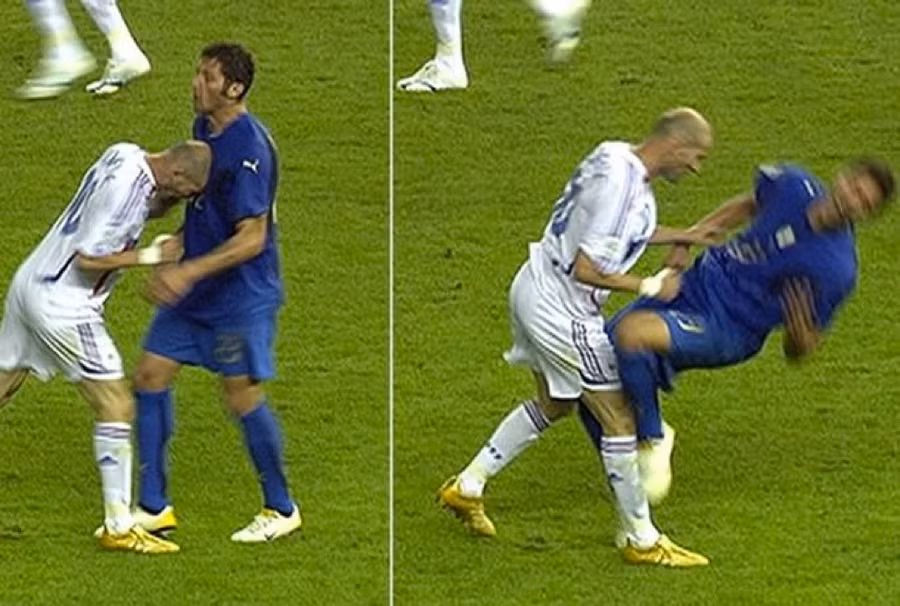 KZinedine Zidane dùng ‘thiết đầu công’ với Marco Materazzi trong trận chung kết Pháp - Italia tại World Cup 2006.