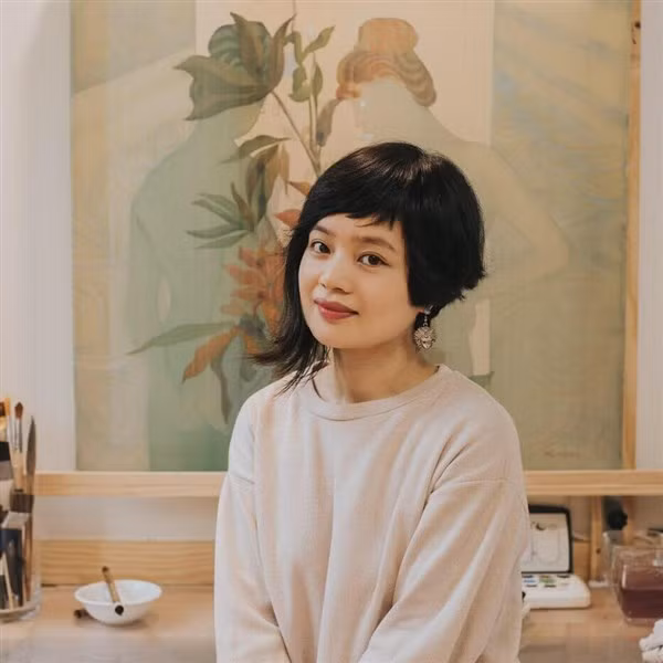 Họa sĩ trẻ Nguyễn Thu Hương.