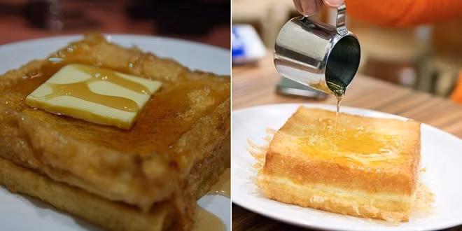 Hong Kong French (Bánh mì kiểu Pháp): Bánh sandwich được phết bơ và thêm si-rô mạch nha hẳn sẽ làm những người thích ăn ngọt hài lòng.