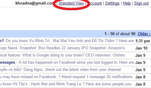 Bạn có thể dễ dàng quay lại giao diện Gmail với đầy đủ tính năng mới nhất. Gmail, cáp quang biển AAG đứt, thủ thuật Gmail, thủ thuật Windows