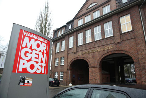 Trụ sở của báo Hamburger Morgenpost ở Hamburg, Đức. Ảnh: AFP. 0-6243-1420963504.jpg