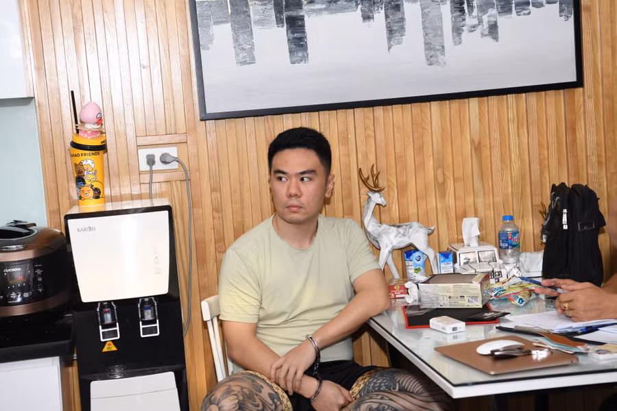 Lê Anh Thơ khi bị bắt giữ.