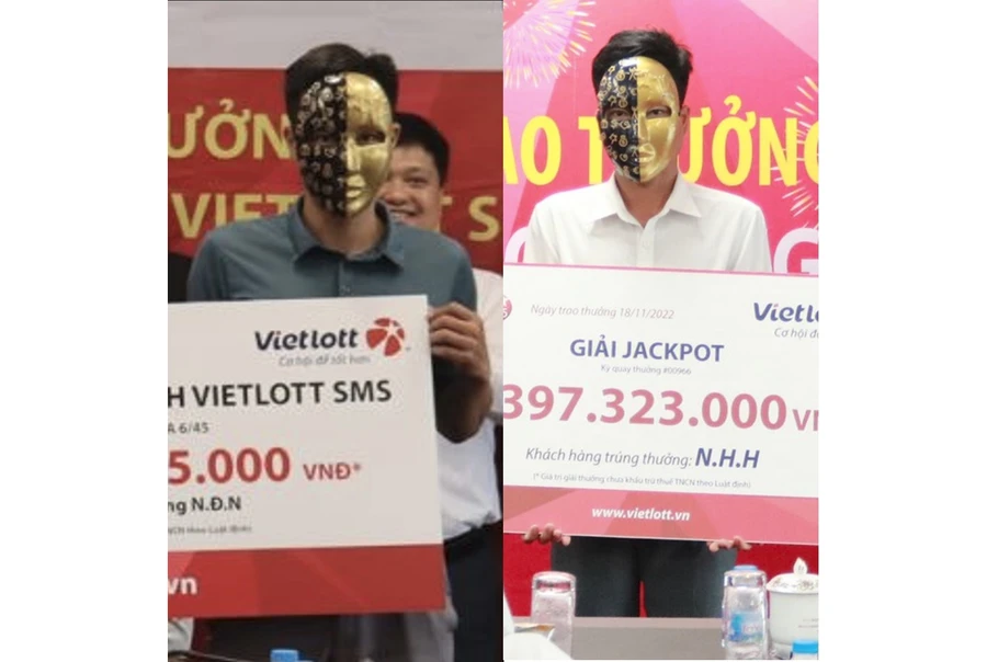 Ảnh so sánh hai người trúng giải Vietlott.