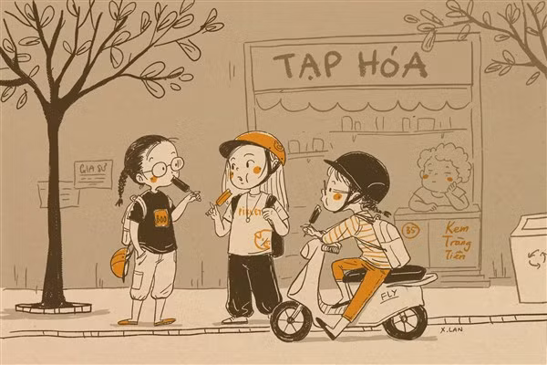 Hình ảnh cuộc sống đời thường được tái hiện qua nét vẽ của họa sĩ X.Lan.