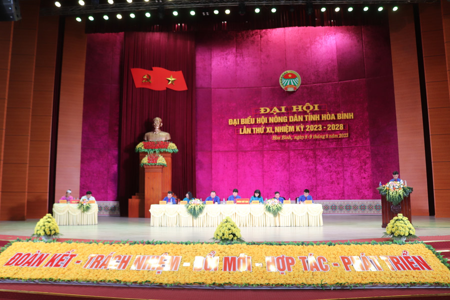 Toàn cảnh Đại hội đại biểu Hội Nông dân tỉnh Hòa Bình nhiệm kỳ 2023 - 2028. Toàn cảnh Đại hội đại biểu Hội Nông dân tỉnh Hòa Bình nhiệm kỳ 2023 - 2028.