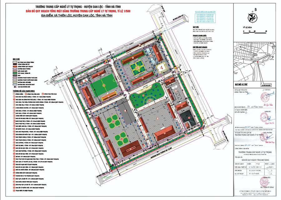 Bản đồ quy hoạch tổng mặt bằng Trường Trung cấp nghề Lý Tự Trọng, tỷ lệ 1/500. Bản đồ quy hoạch tổng mặt bằng Trường Trung cấp nghề Lý Tự Trọng, tỷ lệ 1/500.