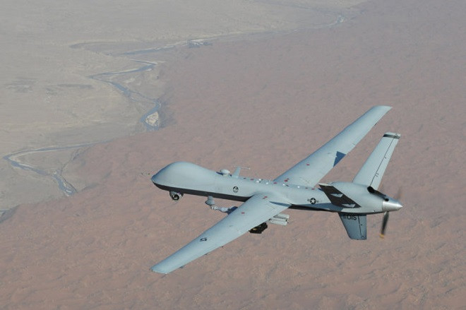Máy bay không người lái MQ-9 Reaper của Mỹ. Máy bay không người lái MQ-9 Reaper của Mỹ.