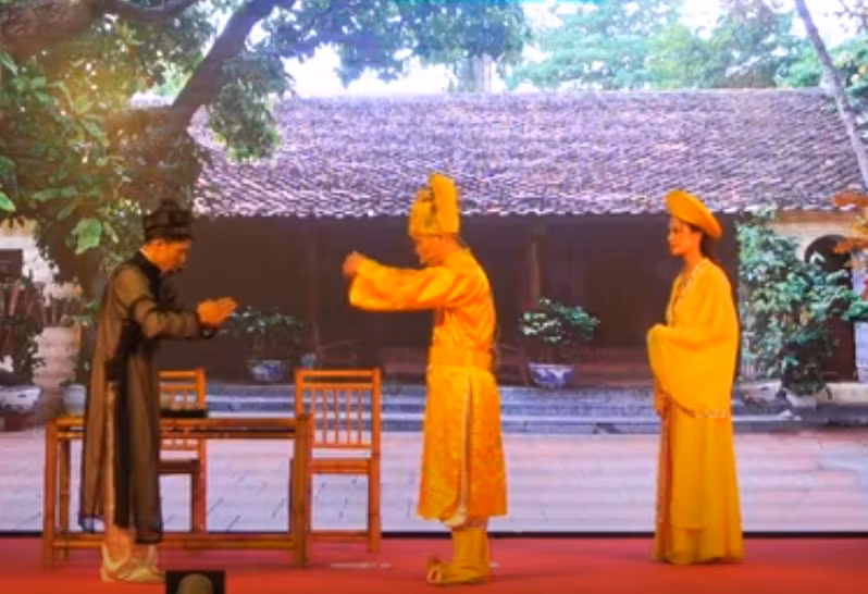 Vua Lê Hiến Tông thăm thầy giáo cũ. Minh họa: INT.