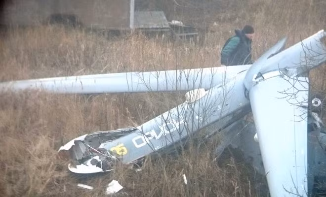 Hình ảnh chiếc máy bay sau khi bị rơi.