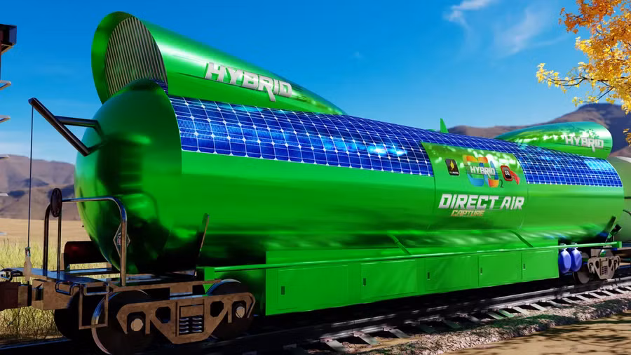 Một ngày nào đó, những toa tàu này có thể hút CO2 ở một đầu và thải không khí sạch ra phía sau.