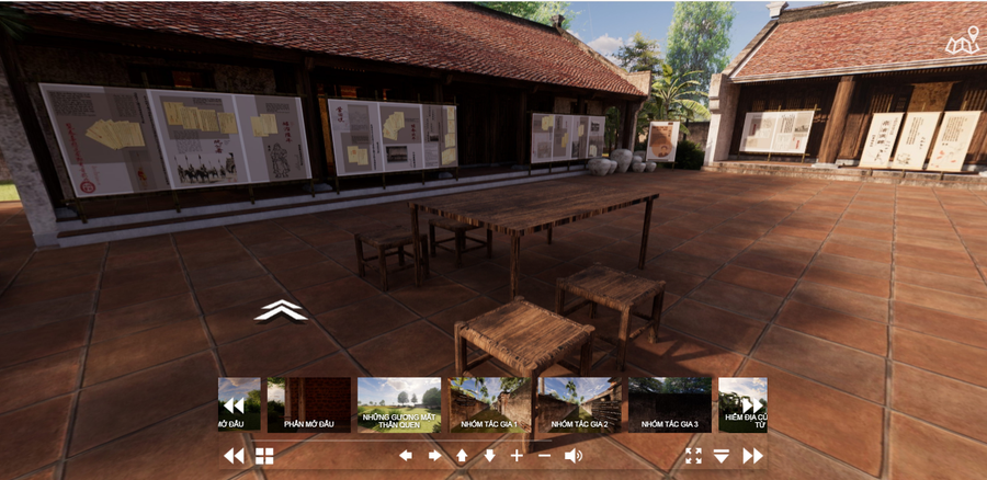 Không gian &apos;nhà&apos; Cao Bá Quát trong triển lãm trực tuyến &apos;Văn chương muôn màu&apos;. Ảnh: Bình Thanh.