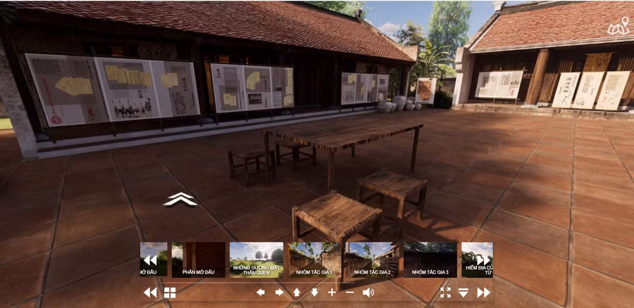 Không gian 'nhà' Cao Bá Quát trong triển lãm trực tuyến 'Văn chương muôn màu'. Ảnh: Bình Thanh.