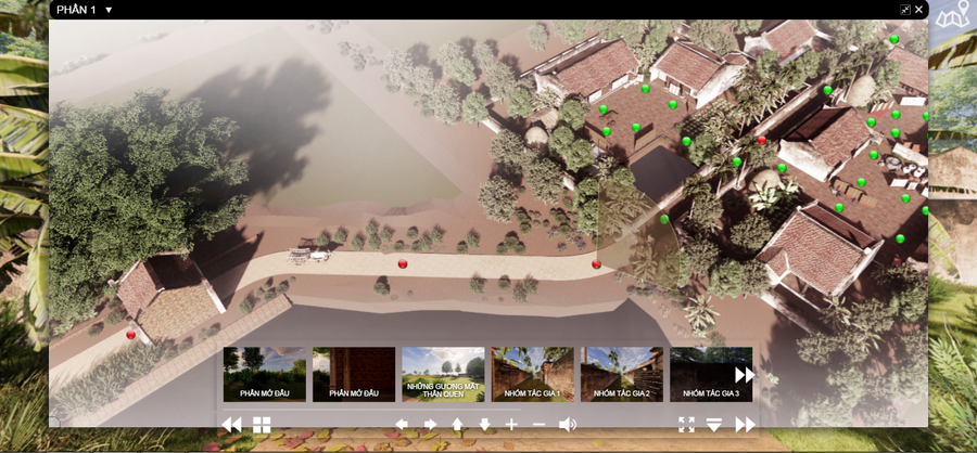 Sơ đồ điểm đến tham quan &apos;nhà&apos; các danh sĩ ở phần 1 triển lãm trực tuyến &apos;Văn chương muôn màu&apos;. Ảnh: Bình Thanh.