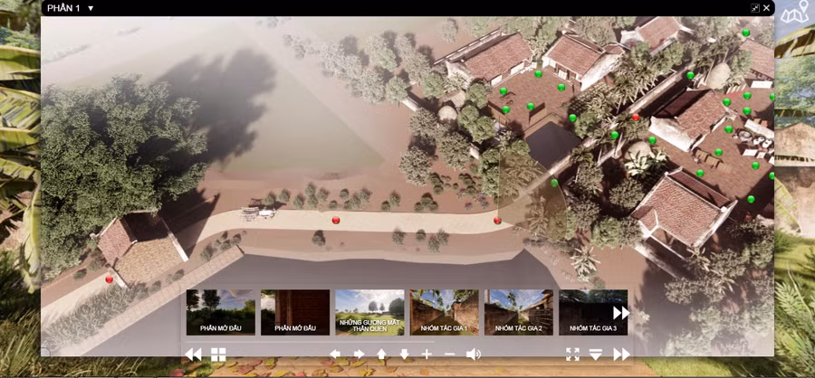 Sơ đồ điểm đến tham quan 'nhà' các danh sĩ ở phần 1 triển lãm trực tuyến 'Văn chương muôn màu'. Ảnh: Bình Thanh.