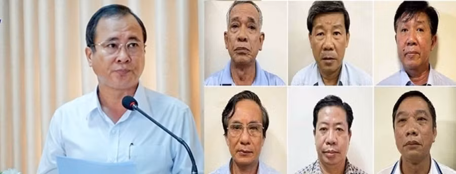 Bị can Trần Văn Nam và các bị can cựu lãnh đạo tỉnh Bình Dương.