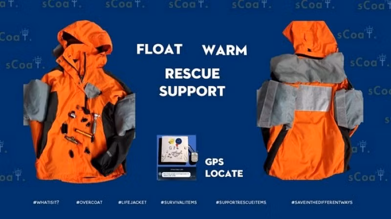 Mẫu áo khoác tự nổi của nhóm sinh viên.