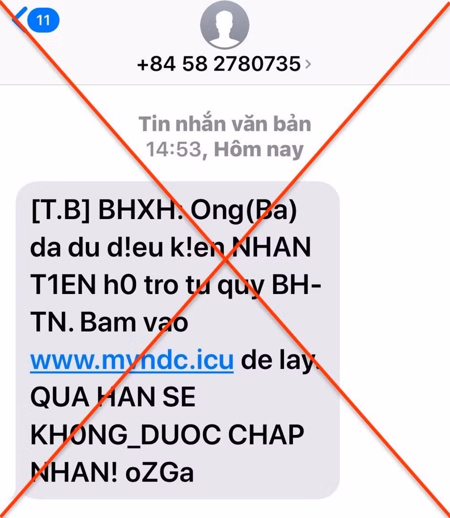 Nội dung tin nhắn lừa đào mà người dân cần cảnh giác.