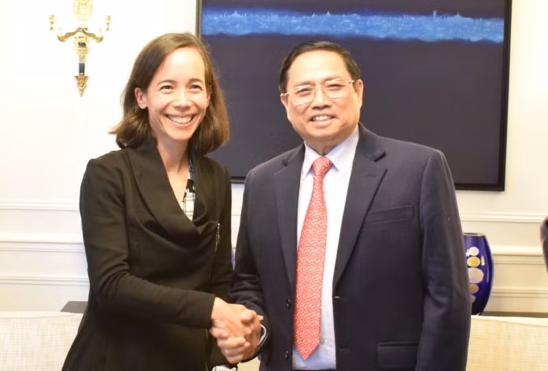 Giám đốc điều hành Chương trình COVAX Aurélia NGUYEN đánh giá cao việc triển khai tiêm chủng nhanh chóng và hiệu quả của Việt Nam thời gian qua. Ảnh: TTXVN.