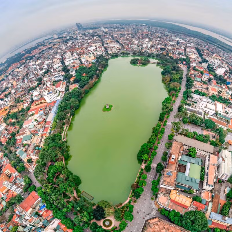 Quận Hoàn Kiếm nhìn từ trên cao.