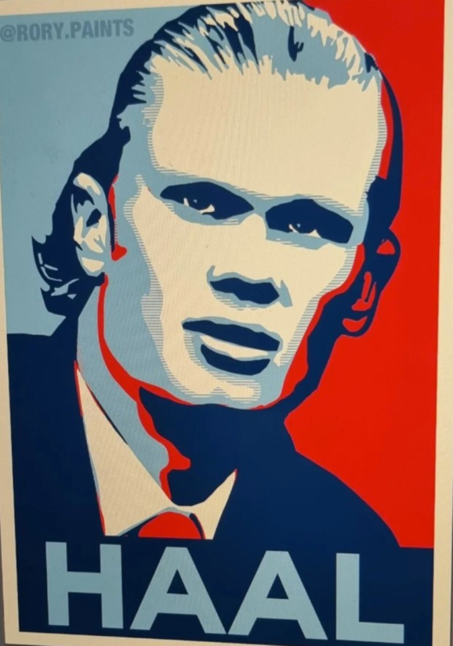 Át chủ bài của Man City được mô phỏng trong poster phong cách Obama.