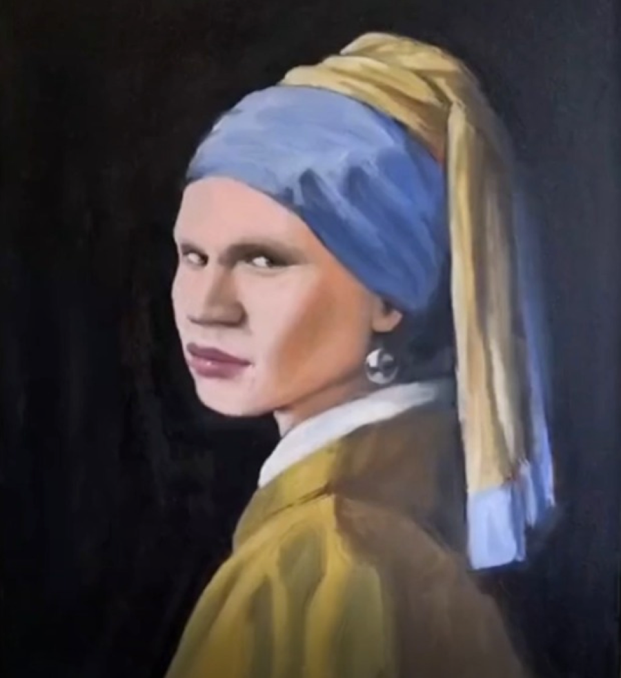 Haaland được fan hâm mộ hoá thân trong vai ‘Cô gái đeo bông tai ngọc trai’ nổi tiếng của danh hoạ Johannes Vermeer.
