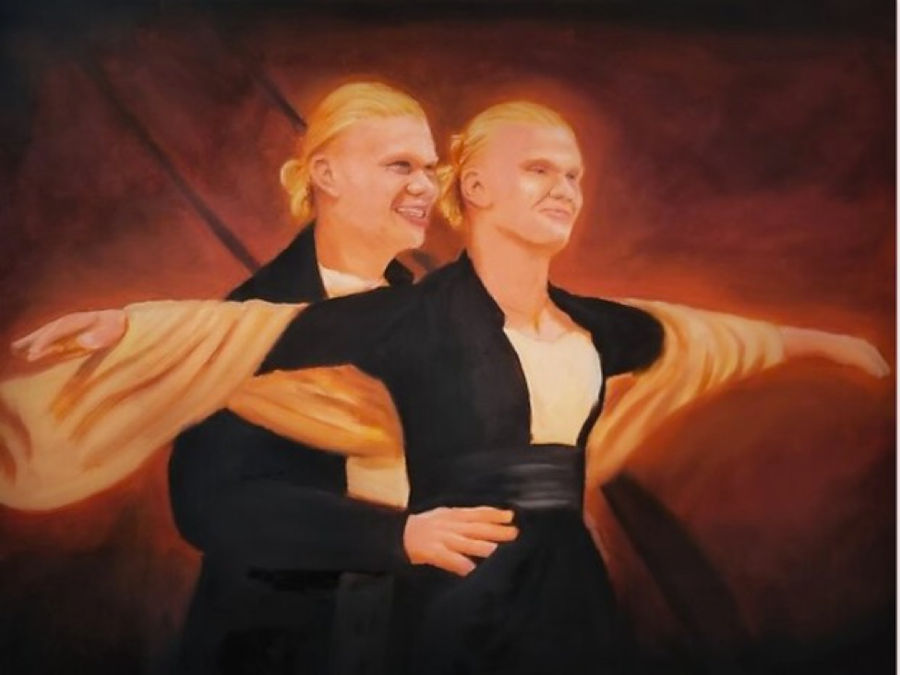 Haaland được ‘hoá thân’ theo phong cách Jack &amp; Rose trong phim Titanic.