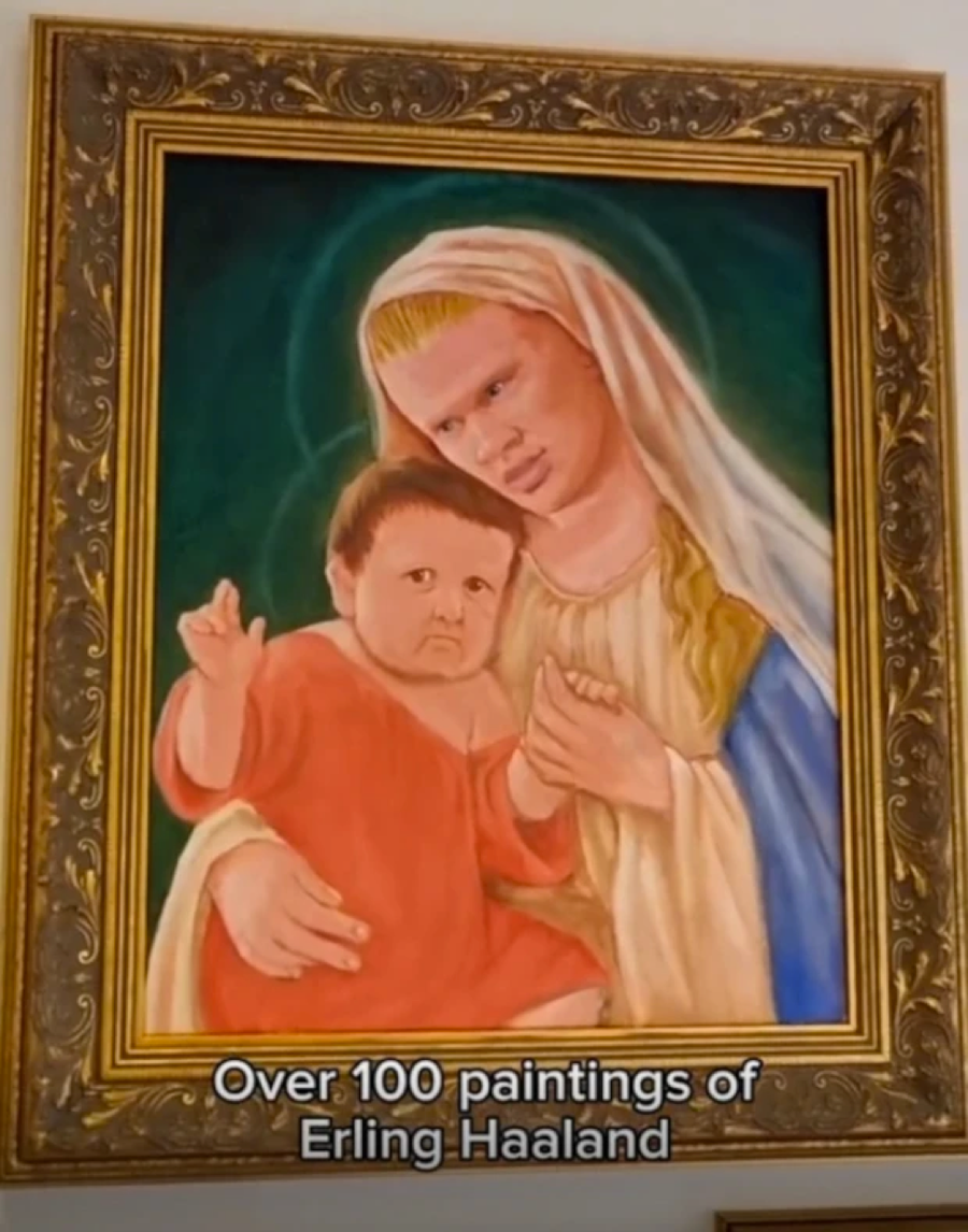 Haaland theo phong cách tranh tôn giáo.