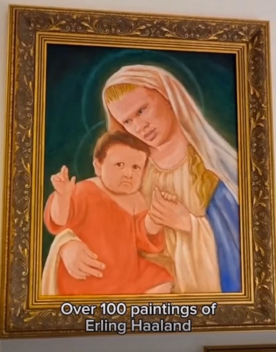 Haaland theo phong cách tranh tôn giáo.