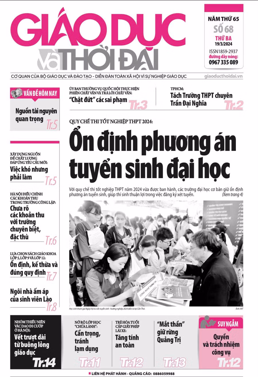 Tin tức báo in 19/3: Chưa rõ khoản thu với trường chuyên biệt, đặc thù ở Hà Nội