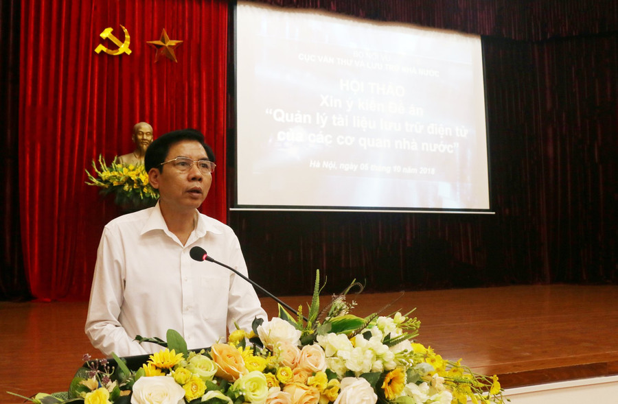 Ông Đỗ Văn Thuận – Phó Cục trưởng Cục Văn thư và Lưu trữ nhà nước phát biểu khai mạc Hội thảo Ông Đỗ Văn Thuận – Phó Cục trưởng Cục Văn thư và Lưu trữ nhà nước phát biểu khai mạc Hội thảo