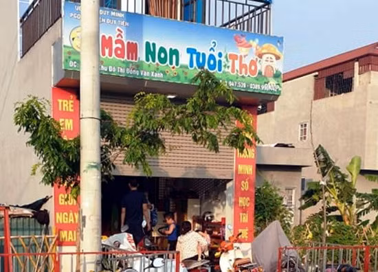 Nhóm trẻ Mầm non tư thục Tuổi thơ. Ảnh: Dân trí