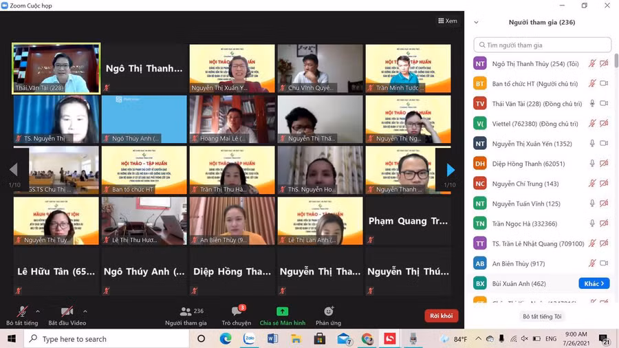 Tập huấn có sự tham dự đầy đủ của các giảng viên sư phạm chủ chốt