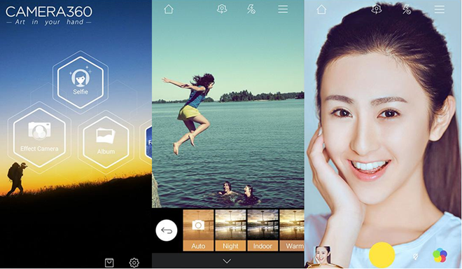 Ứng dụng Camera 360 rất được lòng người dùng nữ bởi các hiệu ứng chụp selfie khác nhau.  Ứng dụng Camera 360 rất được lòng người dùng nữ bởi các hiệu ứng chụp selfie khác nhau.