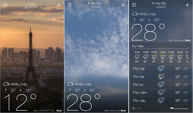 Yahoo Weather sở hữu thiết kế đẹp và giao diện thân thiện với người dùng. Yahoo Weather sở hữu thiết kế đẹp và giao diện thân thiện với người dùng.