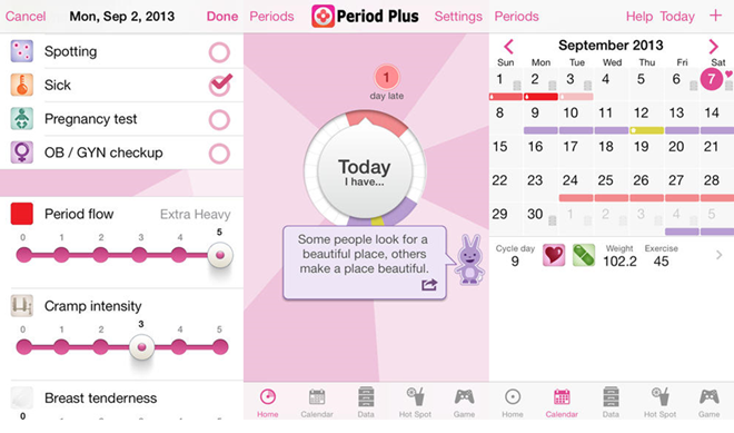 Giao diện đơn giản, dễ sử dụng là ưu điểm của Period Plus. Giao diện đơn giản, dễ sử dụng là ưu điểm của Period Plus.