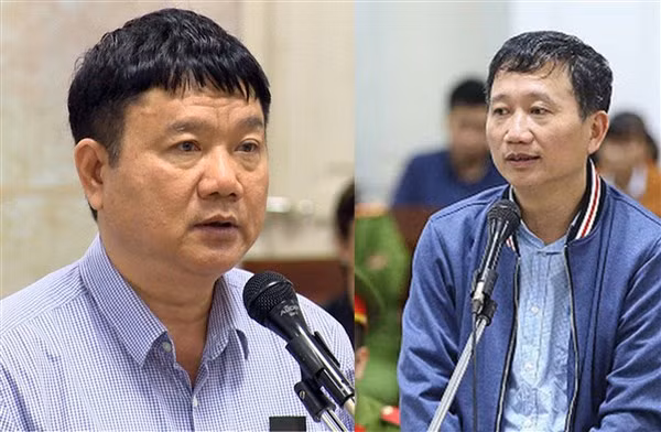 Ông Đinh La Thăng (trái), ông Trịnh Xuân Thanh tại một phiên tòa trước đây