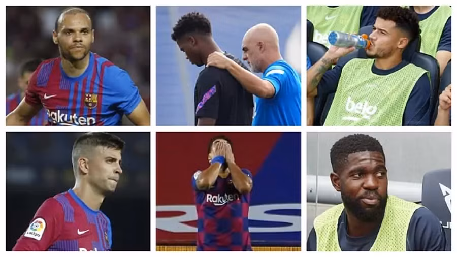 Các ca chấn thương ảnh hưởng nghiêm trọng đến Barca trong thời gian qua.