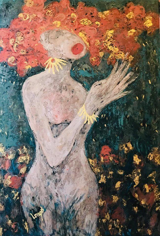 Hình tượng người phụ nữ trong tranh sơn mài của Trần Quốc Long.