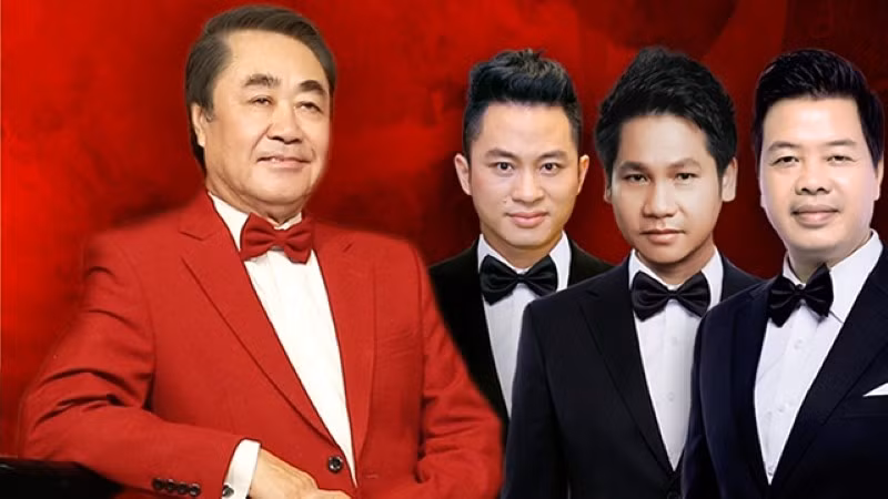 NSND Quang Thọ cùng các học trò. 