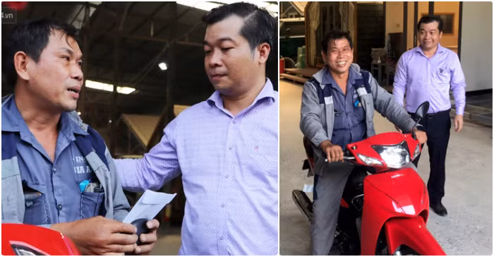 Người đàn ông nhặt tiền rơi giữa đường bất ngờ được tặng xe máy mới