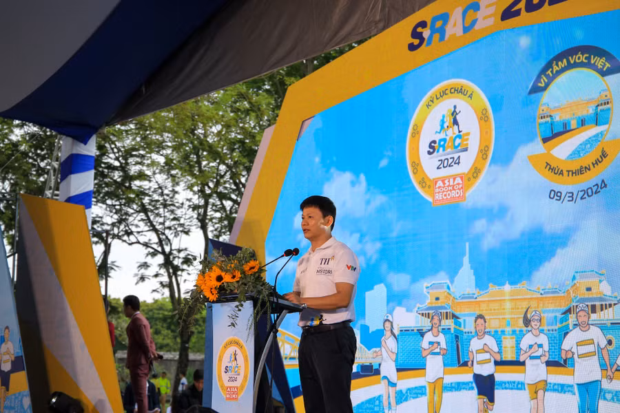 Ông Nguyễn Thanh Đề - Vụ trưởng Vụ Giáo dục thể chất (Bộ GD&amp;ĐT) phát biểu tại chương trình.