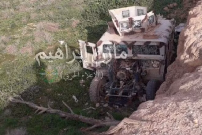 Hình ảnh chiếc xe bọc thép của Mỹ.