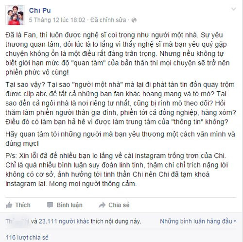 Fan lo lắng tình cảm của Chi Pu - Gil Lê bị rạn nứt hình ảnh 7 fan lo lang tinh cam cua chi pu - gil le bi ran nut hinh anh 7