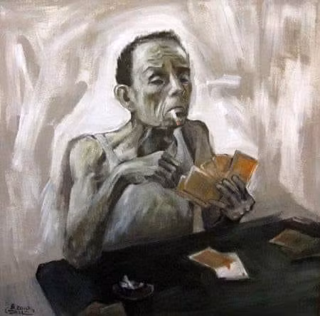 Bức tranh chân dung NSƯT Văn Hiệp của họa sĩ, NSND Doãn Châu.