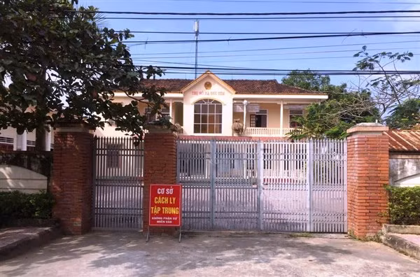 Trụ sở xã Đức Yên, huyện Đức Thọ nay trở thành khu cách ly y tế Covid-19.
