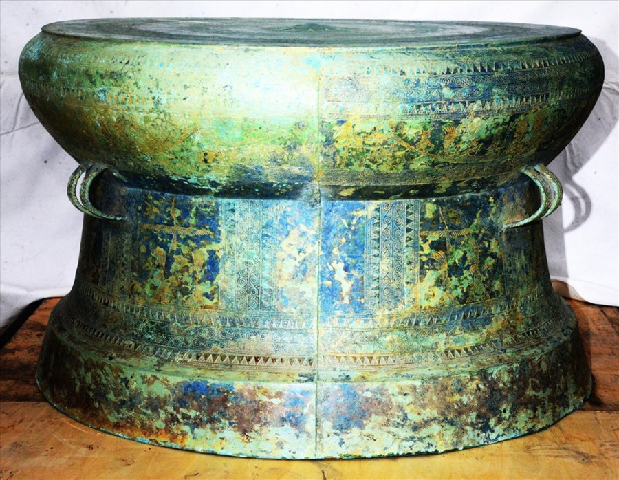 Bảo vật quốc gia trống đồng Kính Hoa thuộc bộ sưu tập tư nhân Nguyễn Văn Kính (Hà Nội).